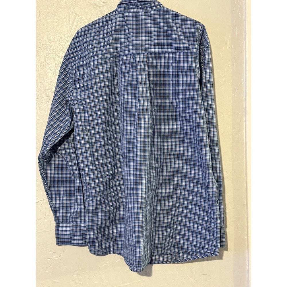 Wrangler Riata Men's XLarge Long Sleeve Button Down Blue and Gray Plaid Shirt
